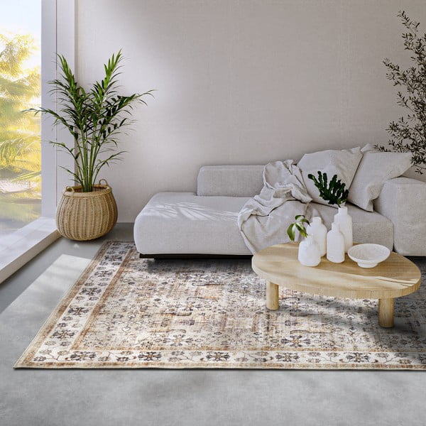 Béžový koberec 200x290 cm Saveh Cream Gold – Elle Decoration-image-1