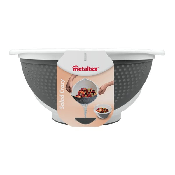 Bílá miska s cedníkem 2v1 Metaltex, Ø 28 cm-image-4