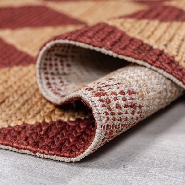 Ručně tkaný koberec s příměsí juty v terakotové barvě 120x170 cm Effie Diamond – Flair Rugs-image-3