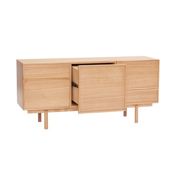 Nízká komoda v dekoru dubu v přírodní barvě 140x65 cm Cube – Hübsch