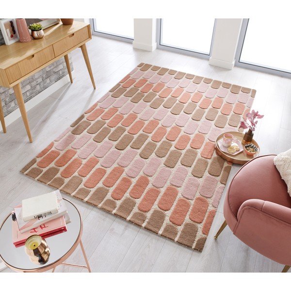 Oranžový vlněný koberec Flair Rugs Fossil, 160 x 230 cm-image-4