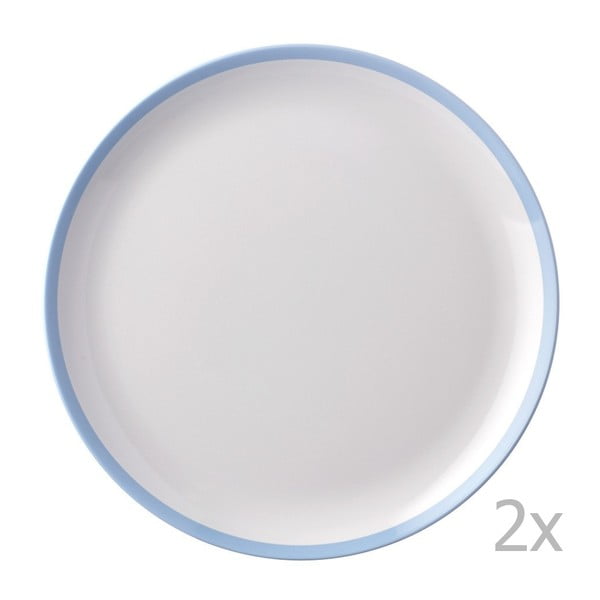 Sada 2 talířů s modrým okrajem Rosti Mepal Flow, 23 cm