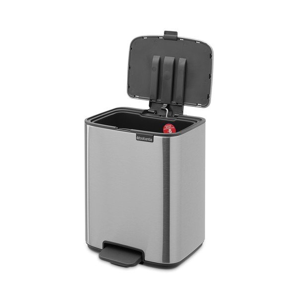 Nášlapný ocelový odpadkový koš v matně stříbrné barvě 7 l Bo – Brabantia-image-2