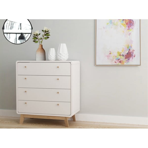 Bílá vysoká komoda 80x88 cm Caitlin – Støraa-image-1