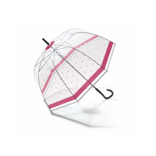 Transparentní holový deštník s růžovými detaily Birdcage Symetric, ⌀ 85 cm