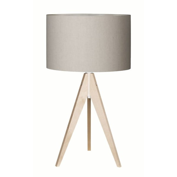 Šedá stolní lampa 4room Artist, bříza, Ø 33 cm