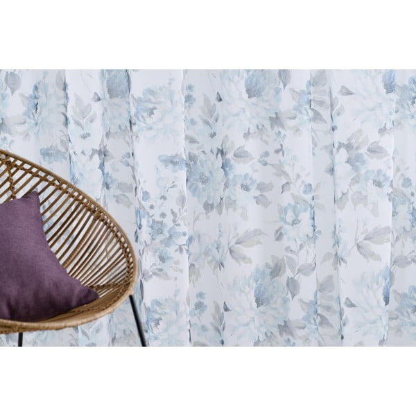 Bílo-modrá záclona 300x260 cm Elsa – Mendola Fabrics-image-2