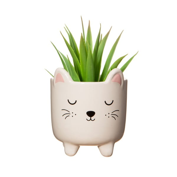 Kamenný květináč ø 7,5 cm Cat – Sass & Belle-image-1