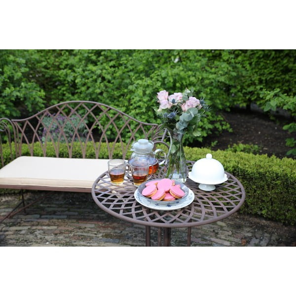 Hnědá kovová zahradní lavice – Esschert Design-image-4
