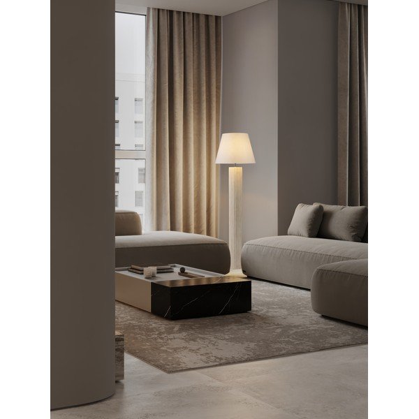 Bílá/krémová kamenná stojací lampa (výška 150 cm) Bacoo – Nova Luce-image-1