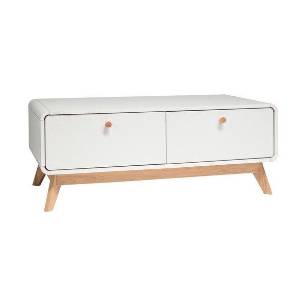 Bílý TV stolek 100x40 cm Cassie - Støraa-image-2