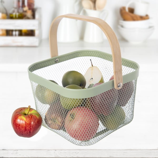 Drátěný kovový košík 24,5x24,5x30 cm Greenish – Orion-image-1