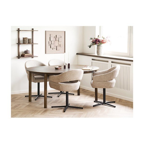 Kulatý rozkládací jídelní stůl s přídavnou deskou v dekoru dubu 120x220 cm Bundaberg – House Nordic-image-1