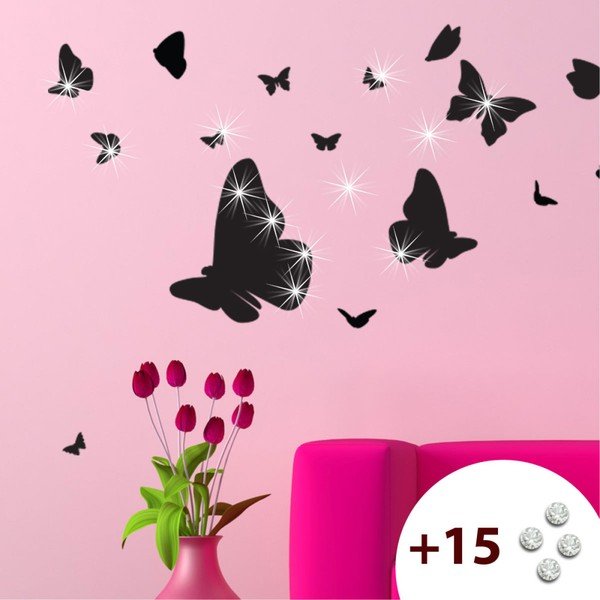 Set samolepky a 15 Swarovski krystalů Ambiance Butterflies-image-1