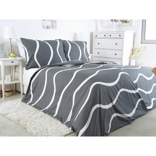 Šedé krepové povlečení na jednolůžko 140x200 cm Top Class – B.E.S.-image-1