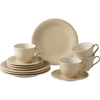12dílná sada béžového porcelánového nádobí Villeroy & Boch Like Color Loop