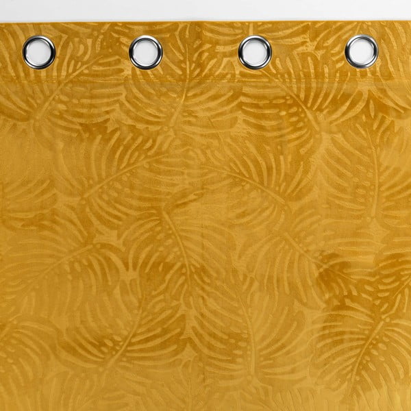 Žlutý sametový závěs 140x240 cm Analia – douceur d'intérieur-image-2
