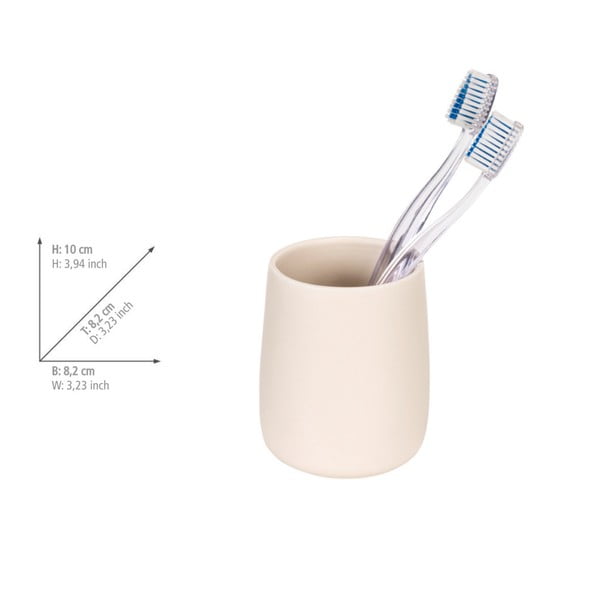 Krémový keramický kelímek na zubní kartáčky Margo – Allstar-image-1