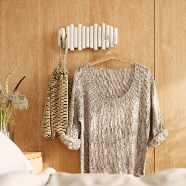 Bílý nástěnný věšák z borovicového dřeva Picket – Umbra-image-1