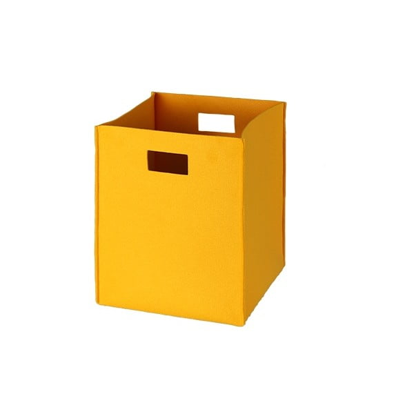 Plstěná krabice 36x30 cm, žlutá