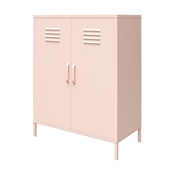 Růžová kovová skříňka 40x102x80 cm Mission District – Støraa-image-3