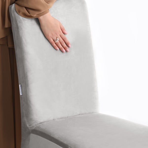 Světle šedý napínací potah na židli 48 cm Sento – Restilo-image-4