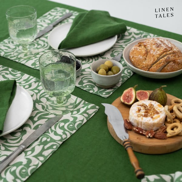 Lněné prostírání 35x45 cm Evergreen Damask – Linen Tales-image-1