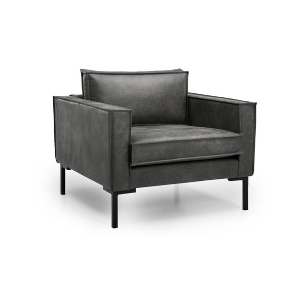 Tmavě šedé křeslo z imitace kůže Rate - Scandic