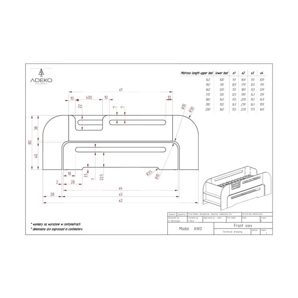 Dětská postel s výsuvným lůžkem v přírodní barvě 80x200 cm AIKO – Adeko-image-4