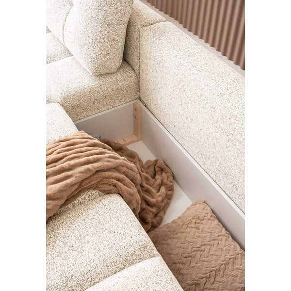 Krémová rozkládací modulární rohová pohovka s úložným prostorem (levý roh) Lulu – Miuform-image-2