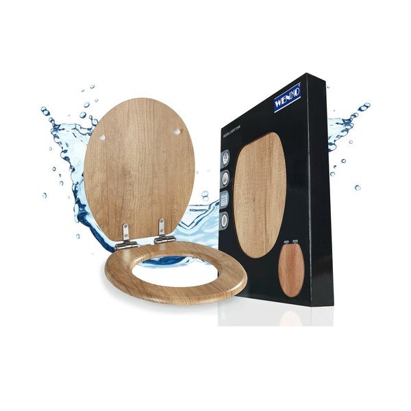 Záchodové prkénko s automatickým zavíráním 37 x 43 cm Oak – Wenko