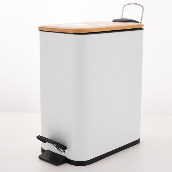 Bílý nášlapný ocelový odpadkový koš 5 l   Erik – Spirella-image-4