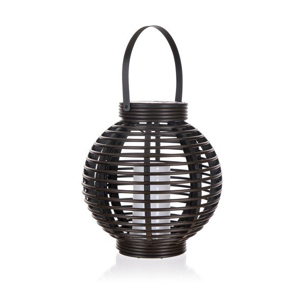 Černá venkovní solární LED lucerna (výška 23 cm) Ball – Happy Green