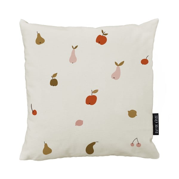 Bílý bavlněný povlak na polštář Butter Kings We Love Fruits, 50 x 50 cm