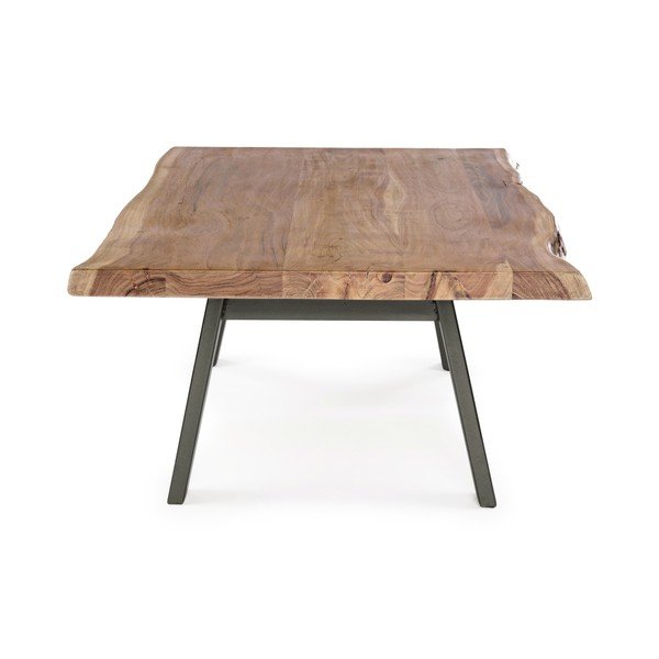 Černý/v přírodní barvě konferenční stolek s deskou z akácie 65x115 cm Aron – Bizzotto-image-3