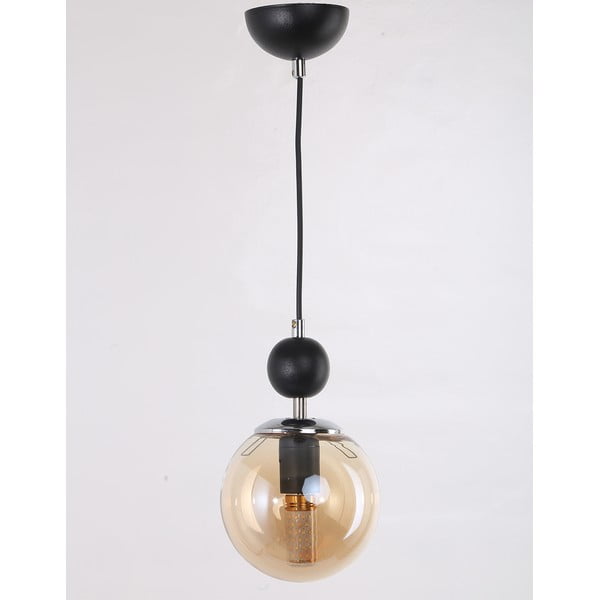 Okrově žluto-černé závěsné svítidlo se skleněným stínidlem ø 15 cm Marble – Squid Lighting
