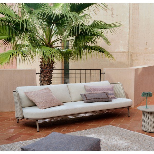 Béžová/taupe čalouněná zahradní pohovka Sedalis – Kave Home-image-1