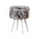 Stolička se šedým sedákem z ovčí kožešiny Native Natural White, ⌀ 30 cm