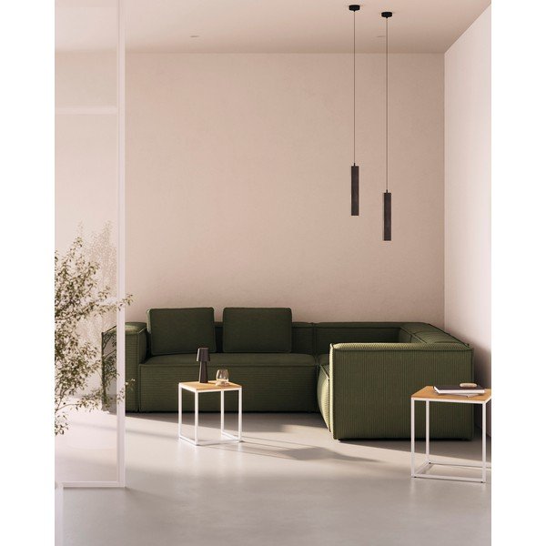 Zelená manšestrová rohová pohovka Blok – Kave Home-image-1