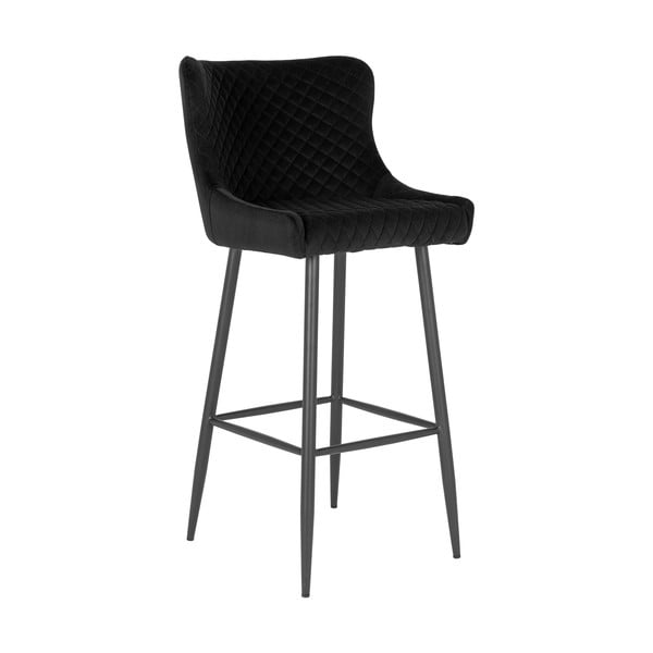 Černá sametová barová židle 105 cm Dallas – House Nordic