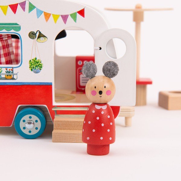 Dřevěné autíčko La Grande Famille Caravan – Moulin Roty-image-1