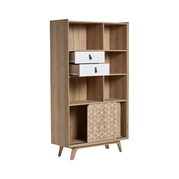 Hnědo-bílá knihovna Marckeric Java-image-4