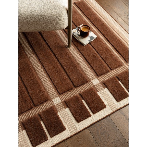 Hnědý/béžový ručně tkaný vlněný koberec 120x170 cm – Asiatic Carpets-image-2