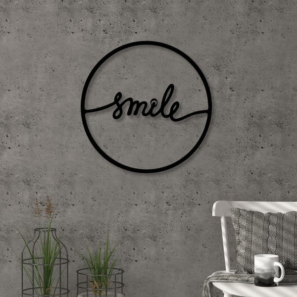 Nástěnná kovová dekorace Smile, ⌀ 40 cm