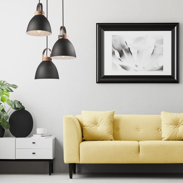 Černé závěsné svítidlo s kovovým stínidlem ø 37 cm Danielle – LAMKUR-image-2