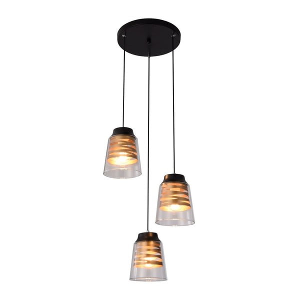Černé závěsné svítidlo se skleněným stínidlem Fresno – Candellux Lighting-image-2