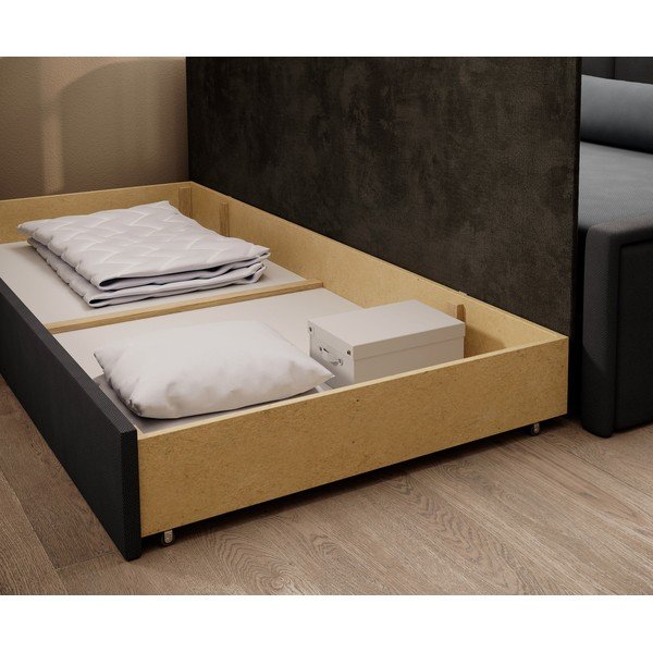 Tmavě šedá žinylková rozkládací/s úložným prostorem pohovka 214 cm Fulgeo – ELTAP-image-4