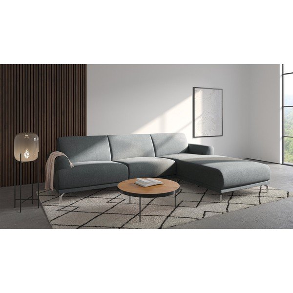 Světle šedá rohová pohovka MESONICA Puzo, pravý roh-image-1