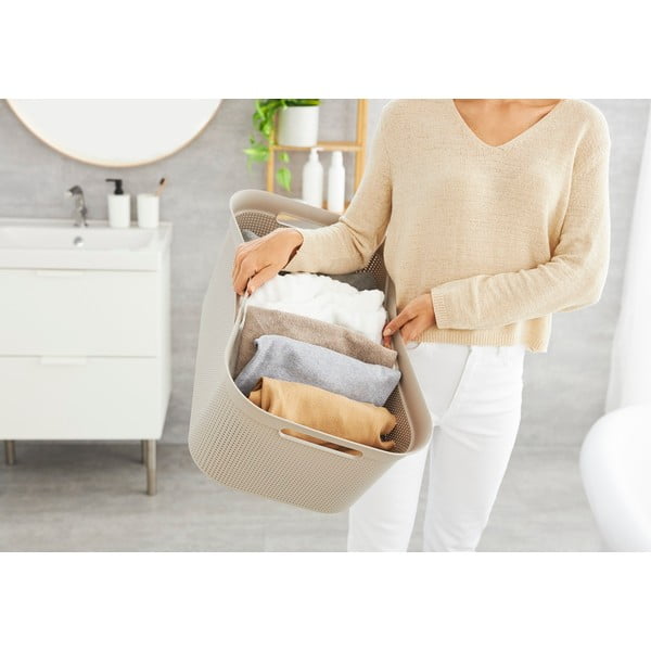 Béžový plastový koš na prádlo 41 l Brisen - Rotho-image-1
