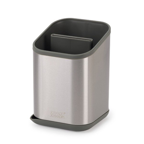 Odkapávač na příbory z nerezové oceli v leskle stříbrné barvě 11x11,5 cm Duo Steel – Joseph Joseph-image-4